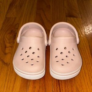 Crocs Child Crocband Clogs- pink and white